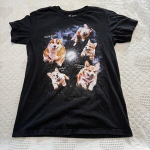 Black Matter Funny Corgis in Space Tee (M)